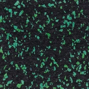 Рулонное резиновое напольное покрытие 6 мм черно-зеленое 15% 
